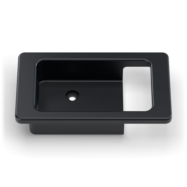 Land Rover Defender Interior Door Latch Escutcheon - RH - Black (rendering)