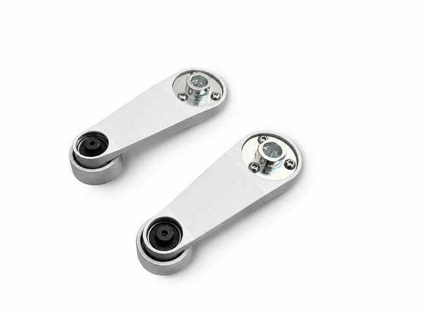 Land Rover Defender Window Crank Handles - Late Style - Satin Silver - Blackbridge Motors