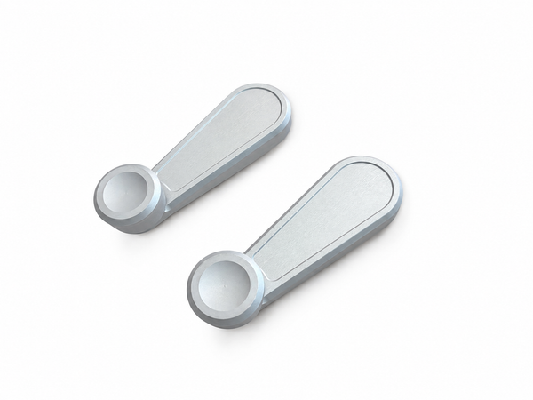 Land Rover Defender Window Crank Handles - Late Style - Satin Silver - Blackbridge Motors