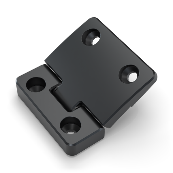 Land Rover Defender door hinges, mid door kit, a hinge opened, showing how the knuckles interleave (rendering)