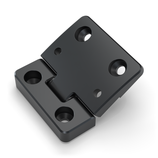 Land Rover Defender door hinges, front door kit, a hinge opened, showing how the knuckles interleave (rendering)