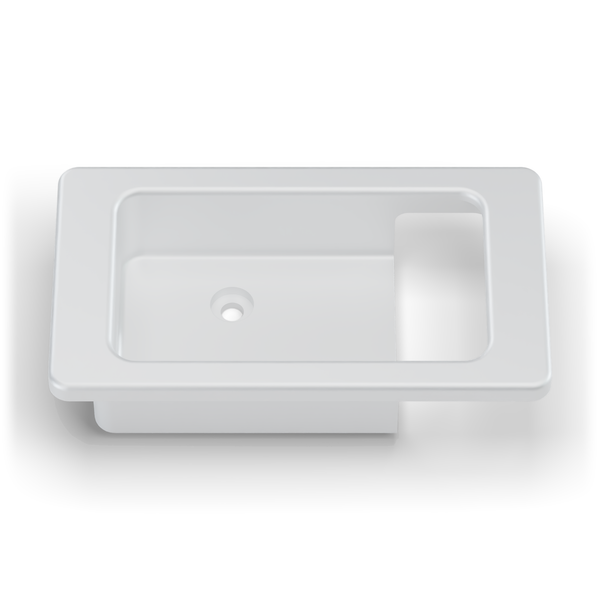 Land Rover Defender Interior Door Latch Escutcheon - RH - Satin Silver (rendering)