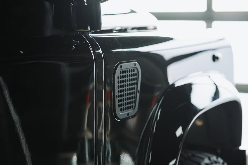 Land Rover Defender Air Intake Grille - RH - Black, fitted on a Land Rover Defender