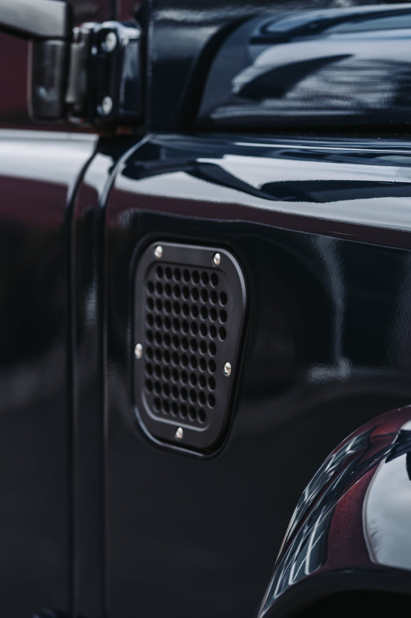 Land Rover Defender Air Intake Grille - RH - Black, fitted on a Land Rover Defender