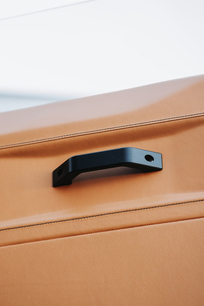 Land Rover Defender Door Pull Handle - Black, fitted on a Land Rover Defender