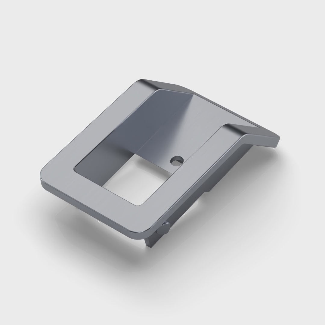 Land Rover Defender Door Lock Escutcheon - Bright Silver, turning (rendering)