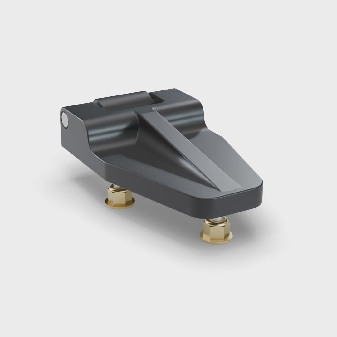 Land Rover Defender bonnet hinge kit, a hinge turning (rendering)