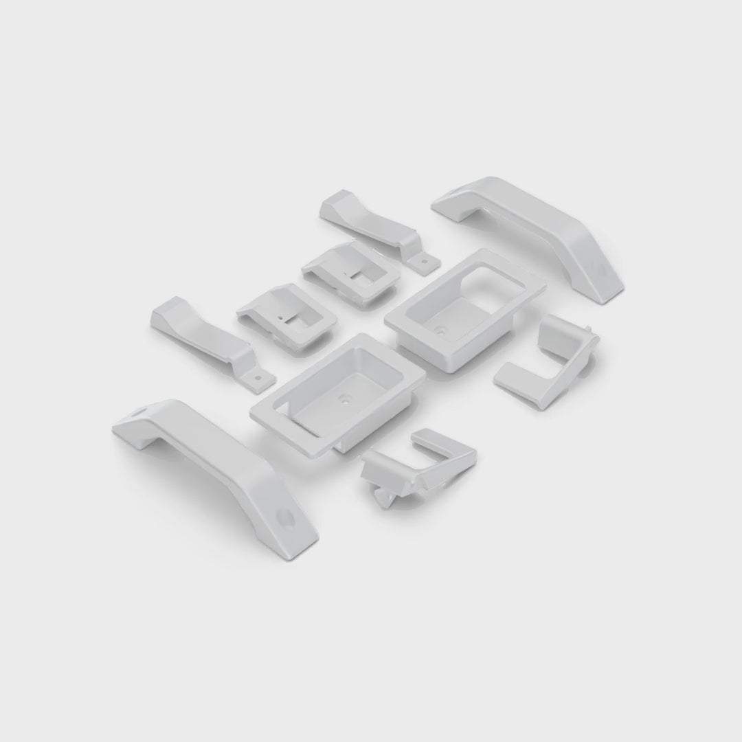 Land Rover Defender Interior Jewelry Kit - D90 - Silver, turning (rendering)